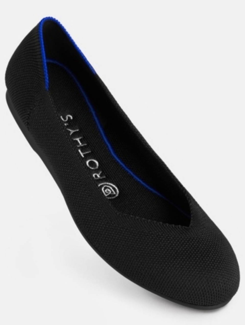 ROTHY'S The Flat Round Toe Slip-On Black Shoes